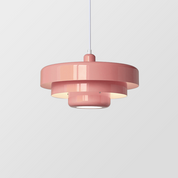 Okrągła Lampa Wisząca Retro z Metalowym Kloszem