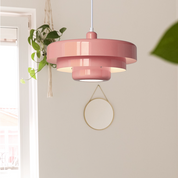 Okrągła Lampa Wisząca Retro z Metalowym Kloszem