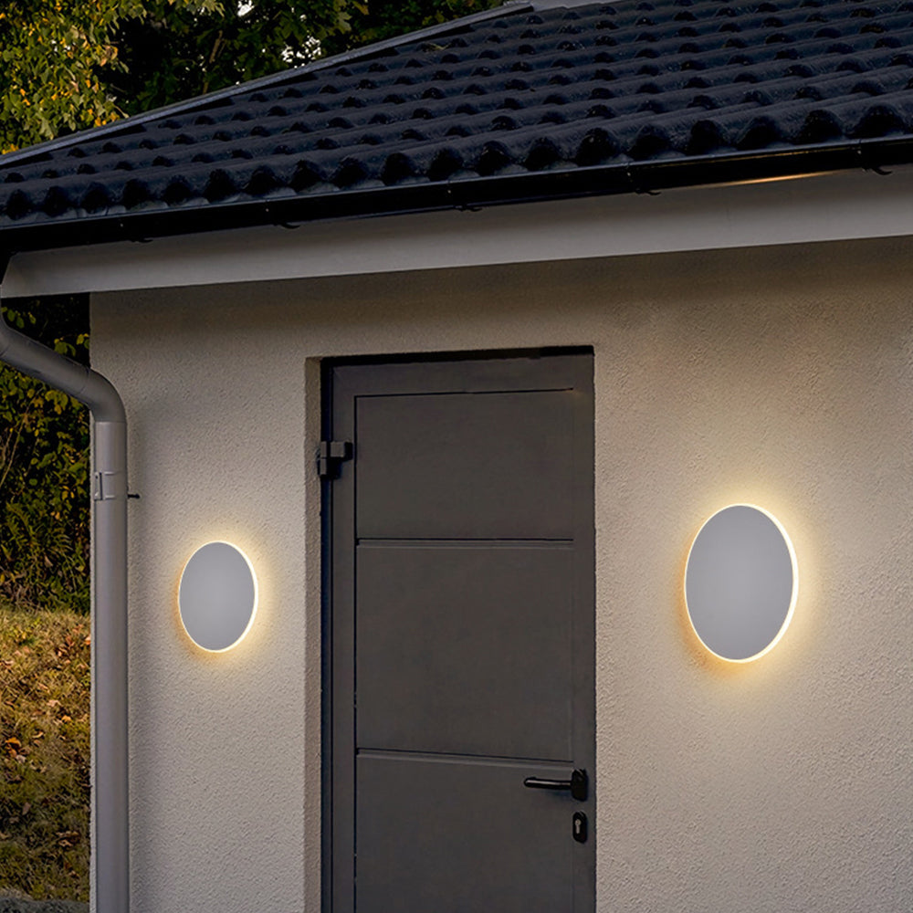 Okrągła Minimalistyczna Zewnętrzna Lampa Ścienna LED