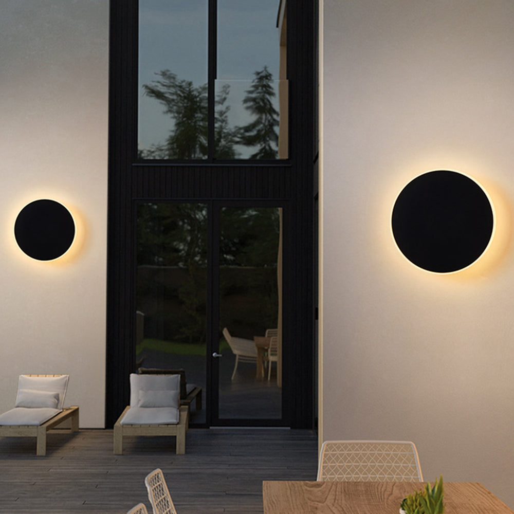 Okrągła Minimalistyczna Zewnętrzna Lampa Ścienna LED