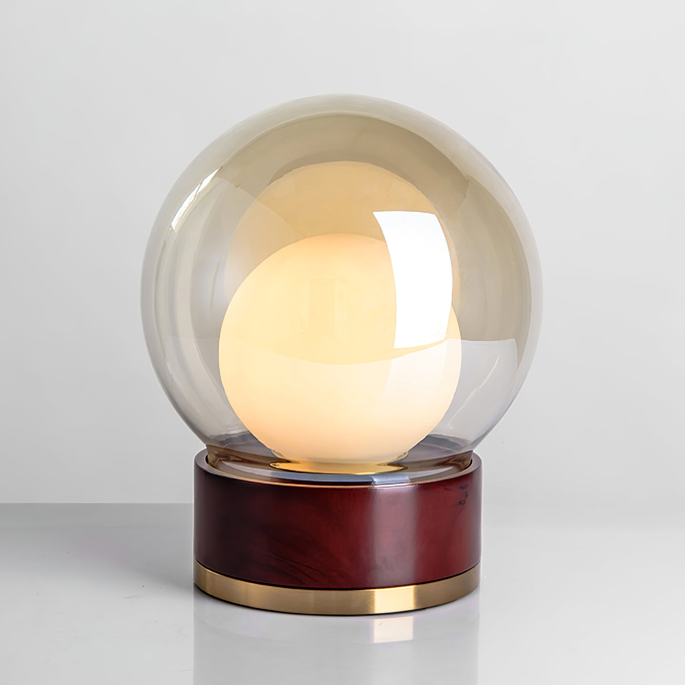 Okrągła Szklana Lampa Stołowa | Nowoczesna