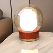 Okrągła Szklana Lampa Stołowa | Nowoczesna