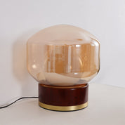 Okrągła Szklana Lampa Stołowa | Nowoczesna