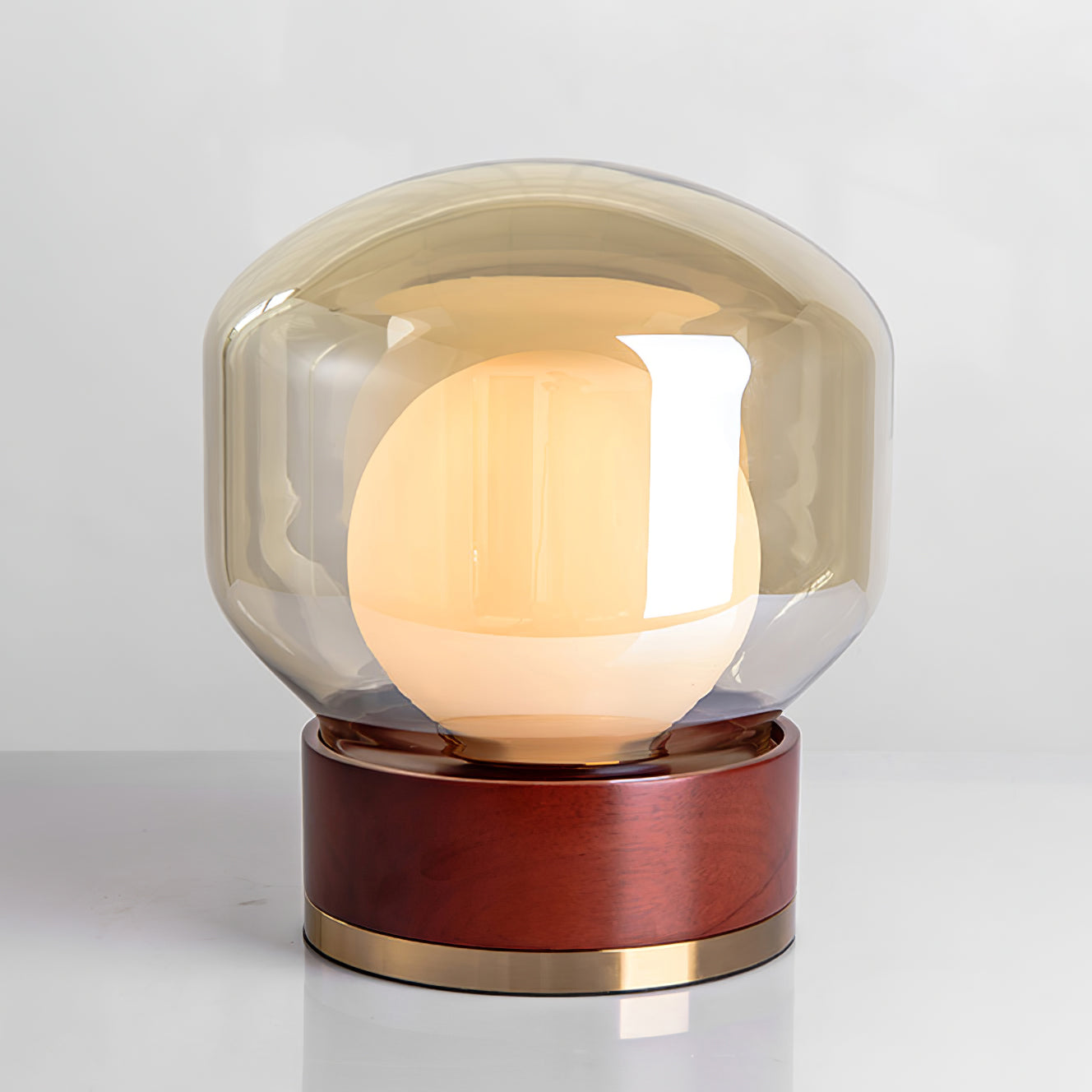 Okrągła Szklana Lampa Stołowa | Nowoczesna