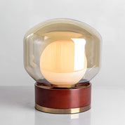 Okrągła Szklana Lampa Stołowa | Nowoczesna