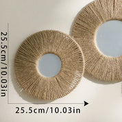 Okrągłe Lustro Ścienne z Dekoracyjną Liną – Styl Rustykalny i Boho