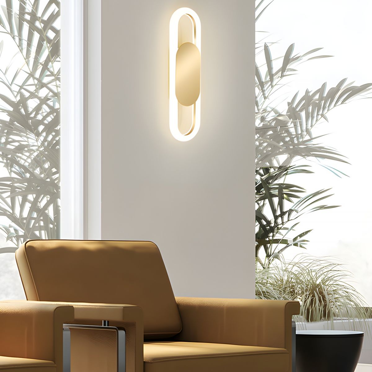 Owalna Lampa Ścienna LED w Kształcie Kapsuły