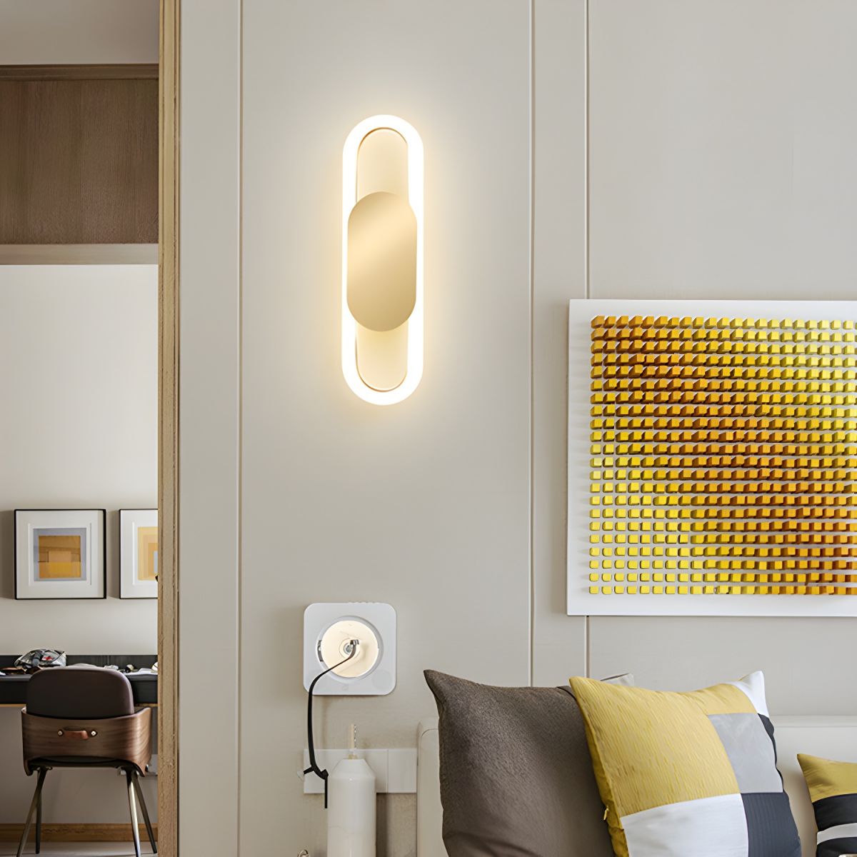 Owalna Lampa Ścienna LED w Kształcie Kapsuły