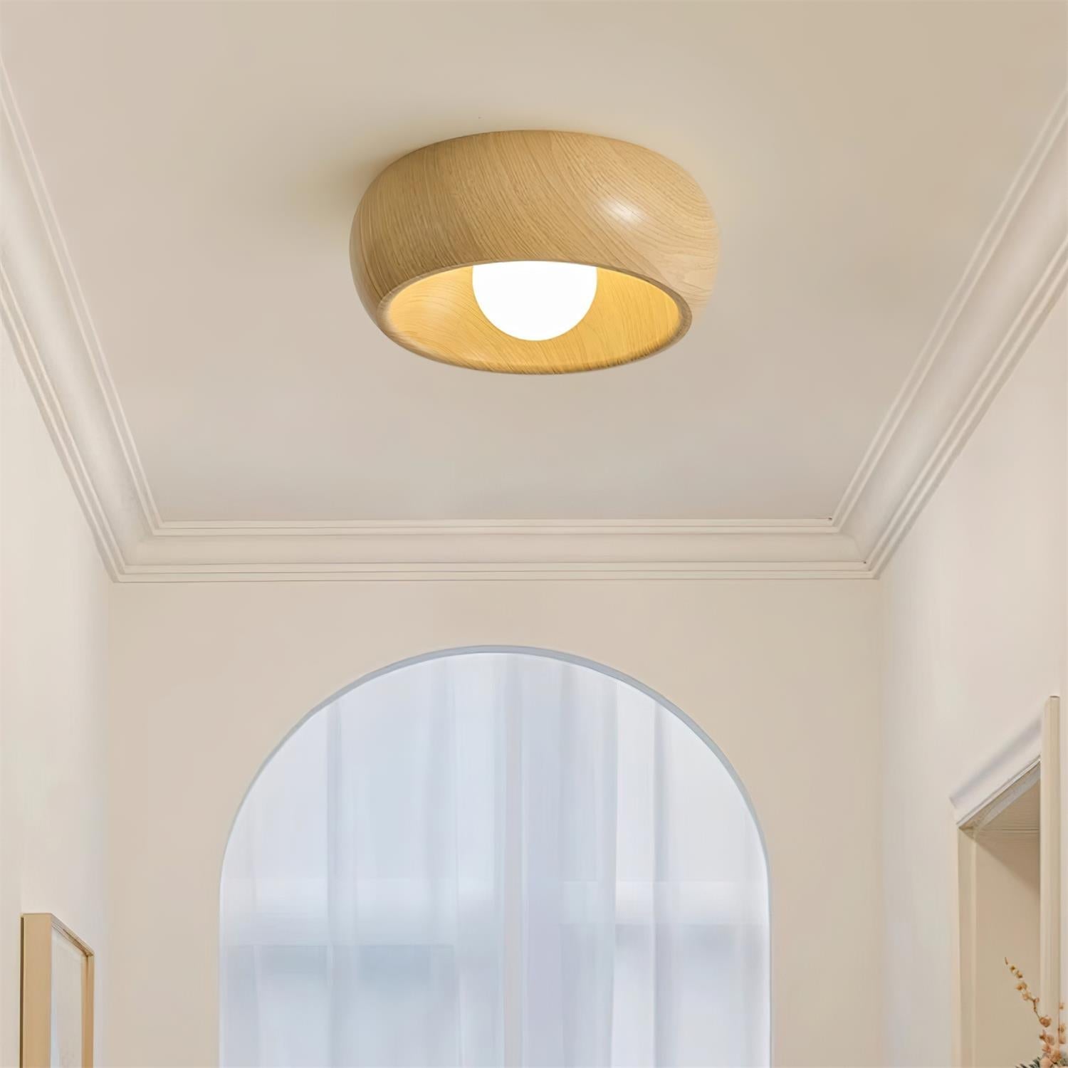 Plafon Drewniany Minimalistyczny – Nowoczesna Lampa Sufitowa do Salonu i Sypialni