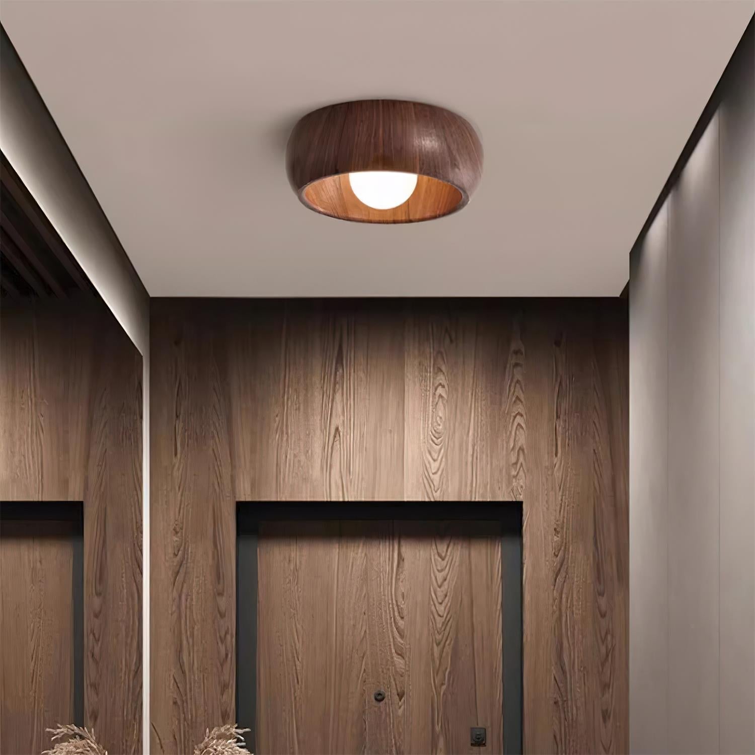 Plafon Drewniany Minimalistyczny – Nowoczesna Lampa Sufitowa do Salonu i Sypialni