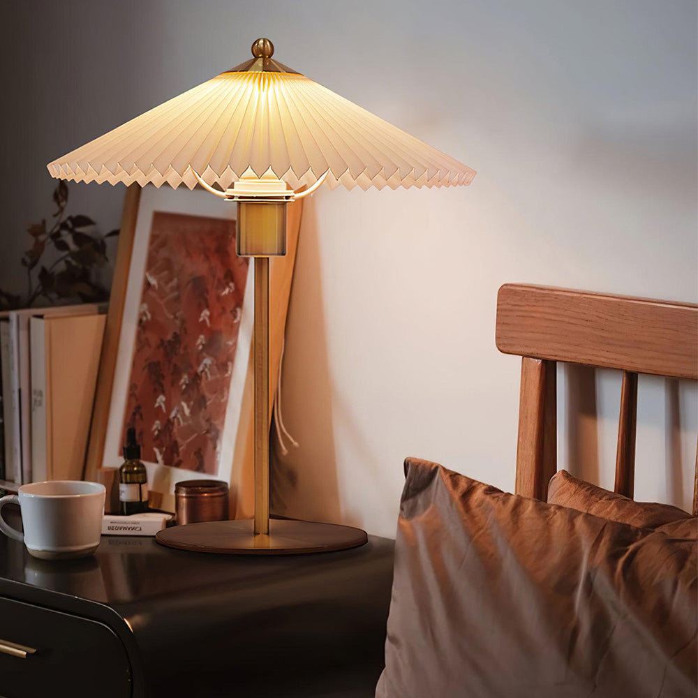 Plisowana Lampa Stołowa Mid-Century Modern