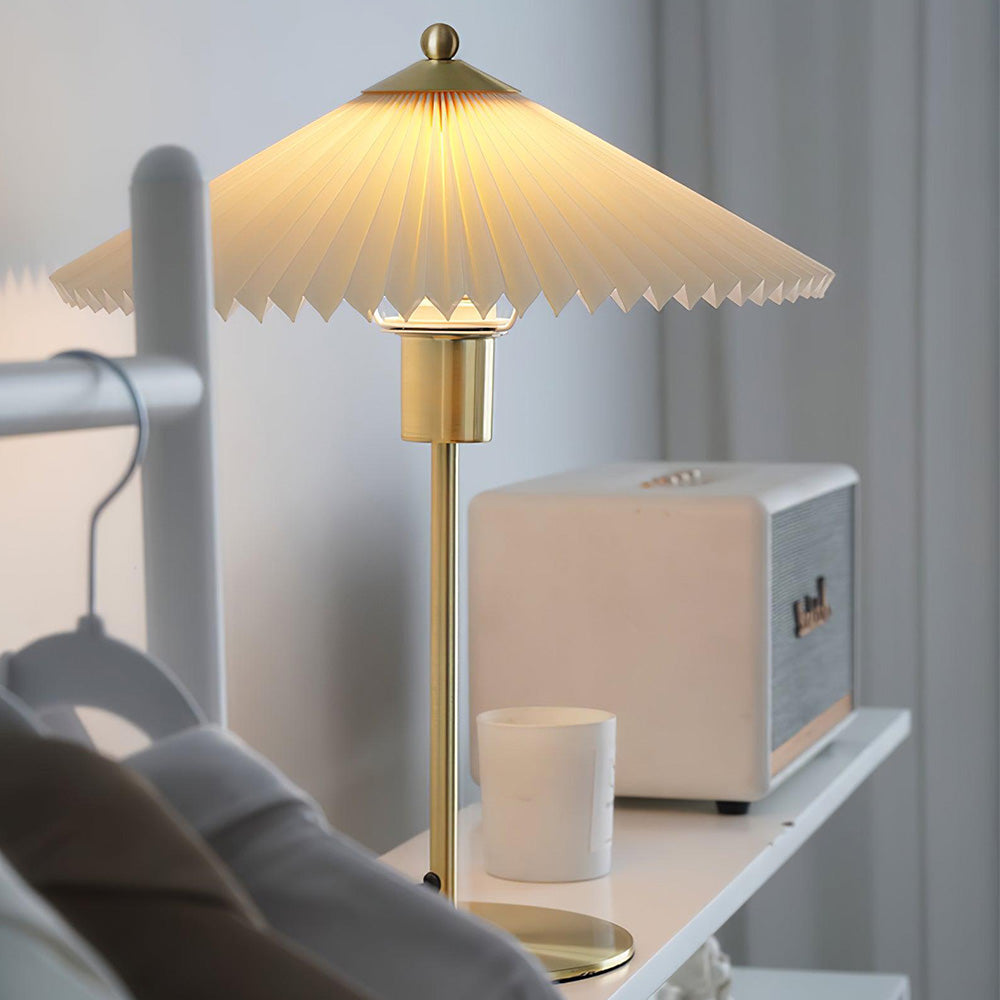 Plisowana Lampa Stołowa Mid-Century Modern