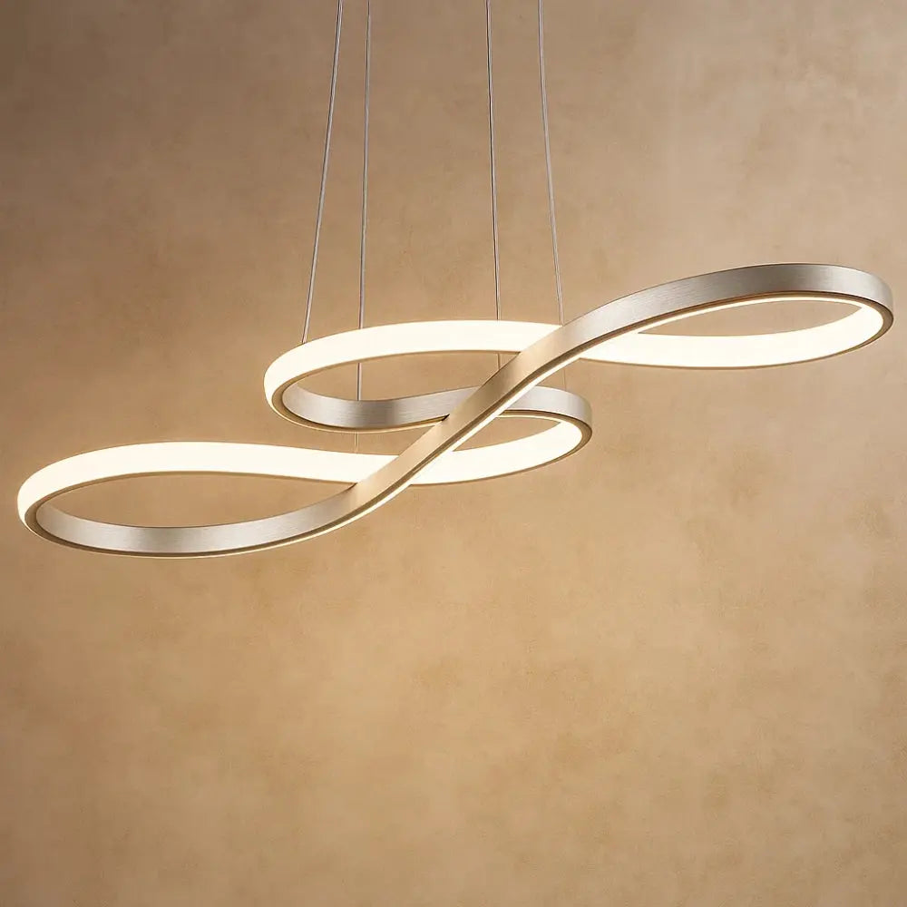 Linear Loop LED Chandelier – 3 Light Colours, Remote