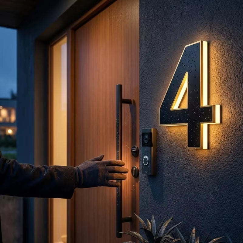 Solarny Podświetlany Numer Domu LED – IP44
