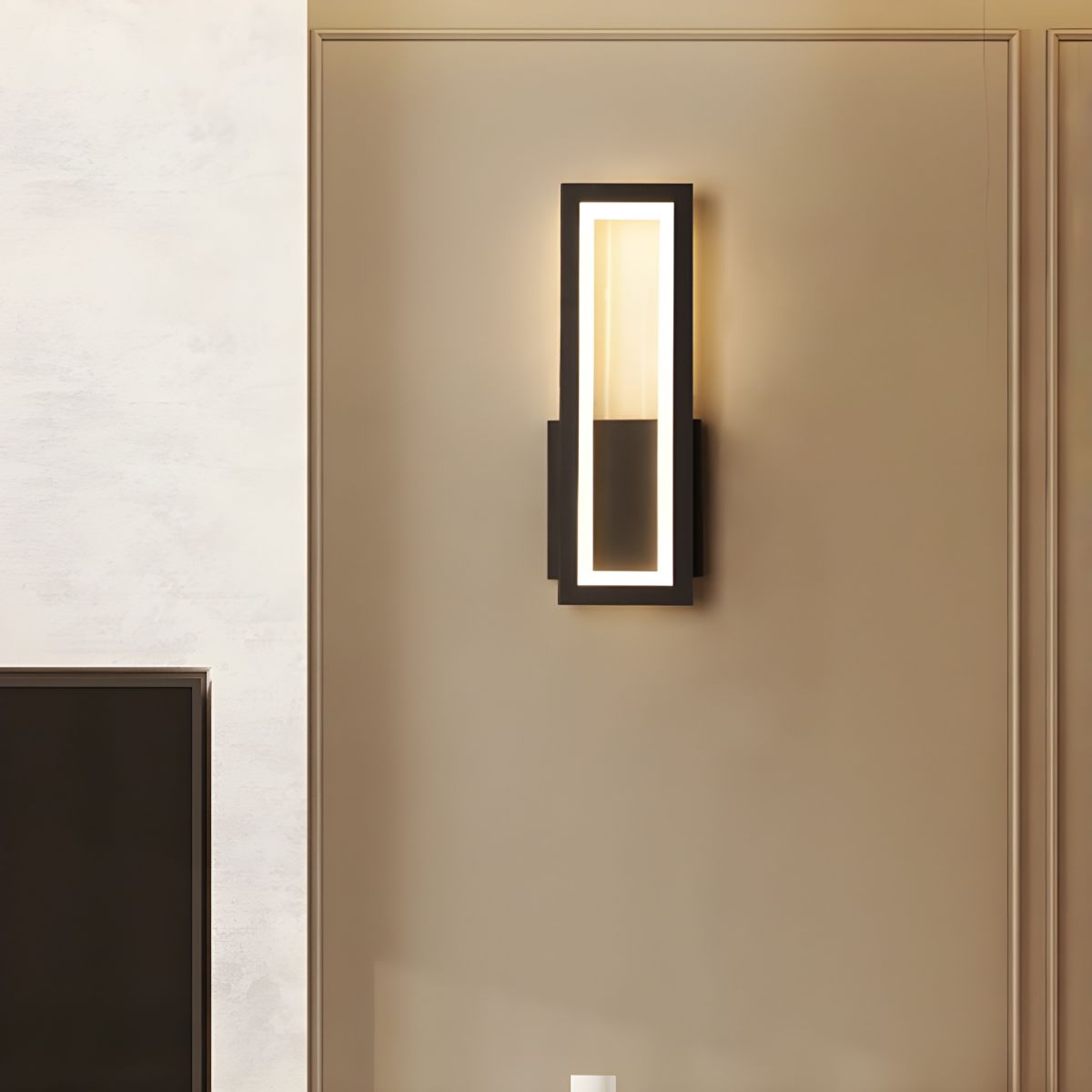 Prostokątna Lampa Ścienna LED z Podświetlaną Ramą