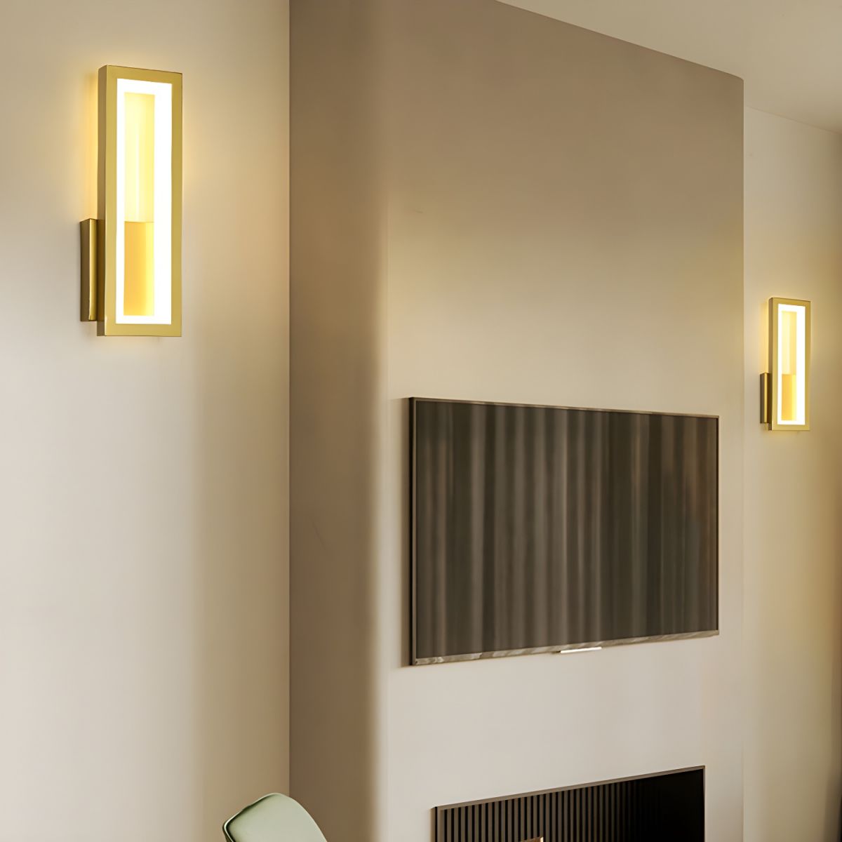 Prostokątna Lampa Ścienna LED z Podświetlaną Ramą
