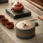 Ręcznie robiony pojemnik ceramiczny z pętlą ze sznurka