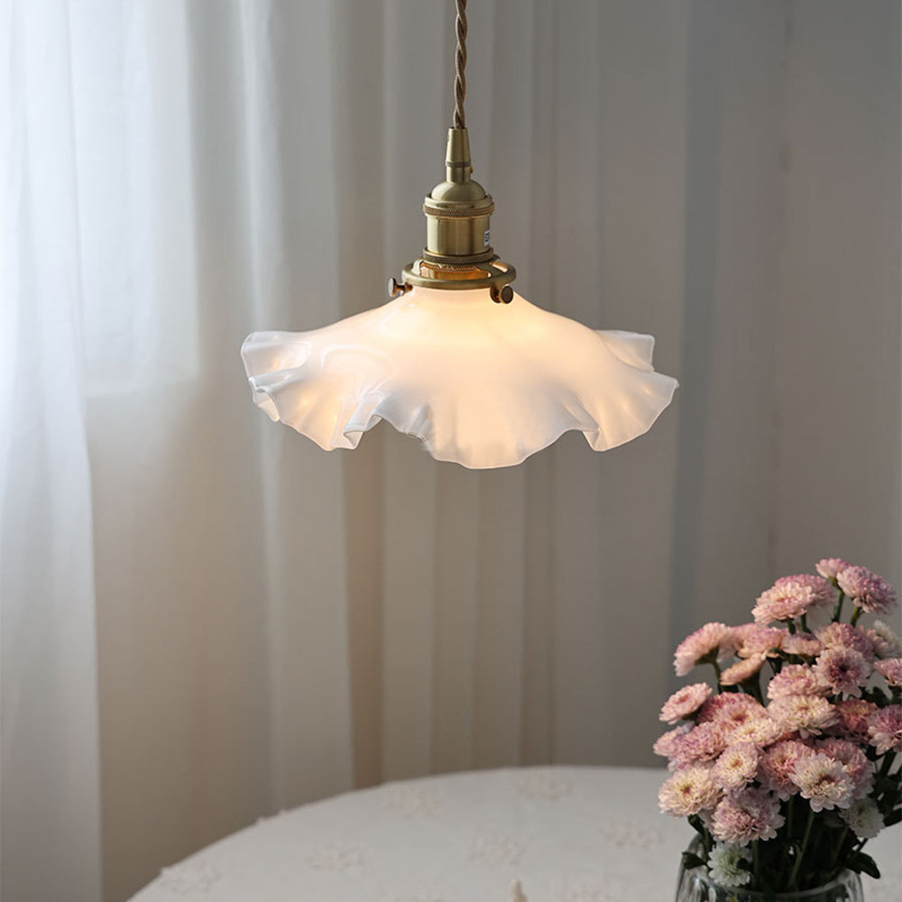 Skandynawska Szklana Lampa Wisząca Vintage
