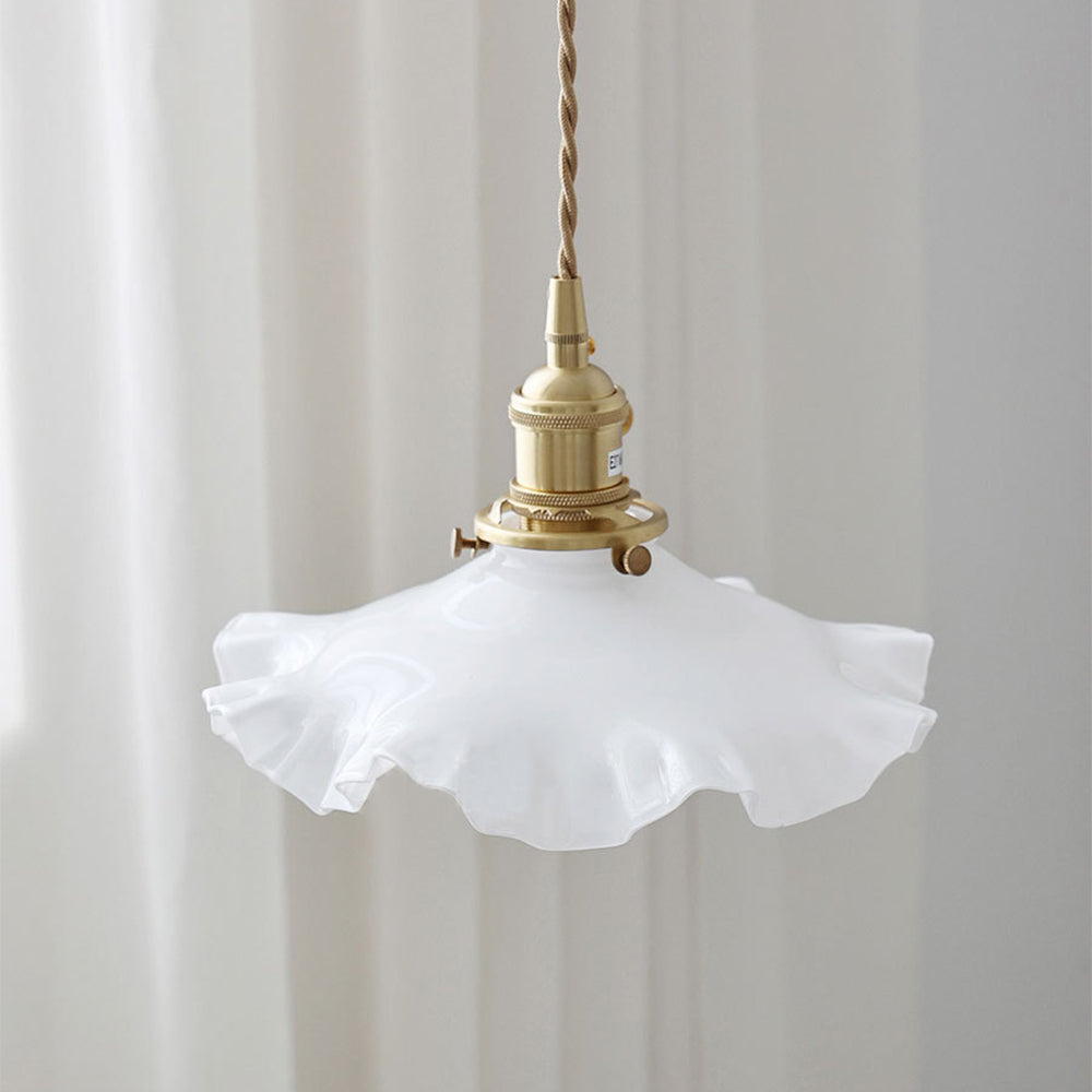 Skandynawska Szklana Lampa Wisząca Vintage