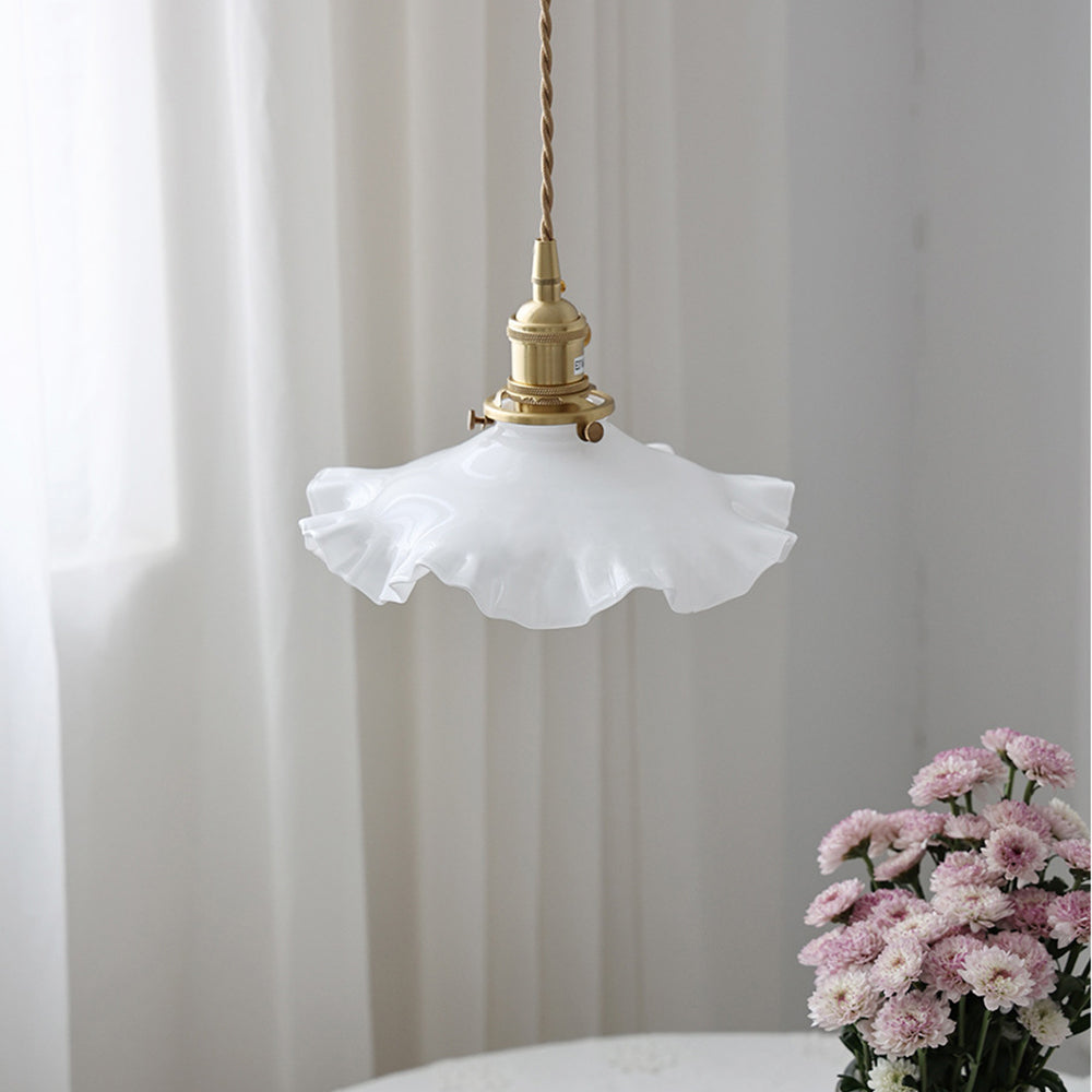 Skandynawska Szklana Lampa Wisząca Vintage