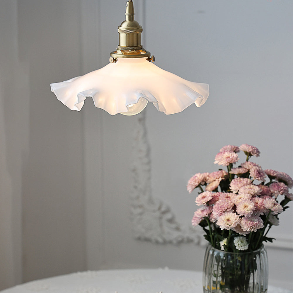Skandynawska Szklana Lampa Wisząca Vintage