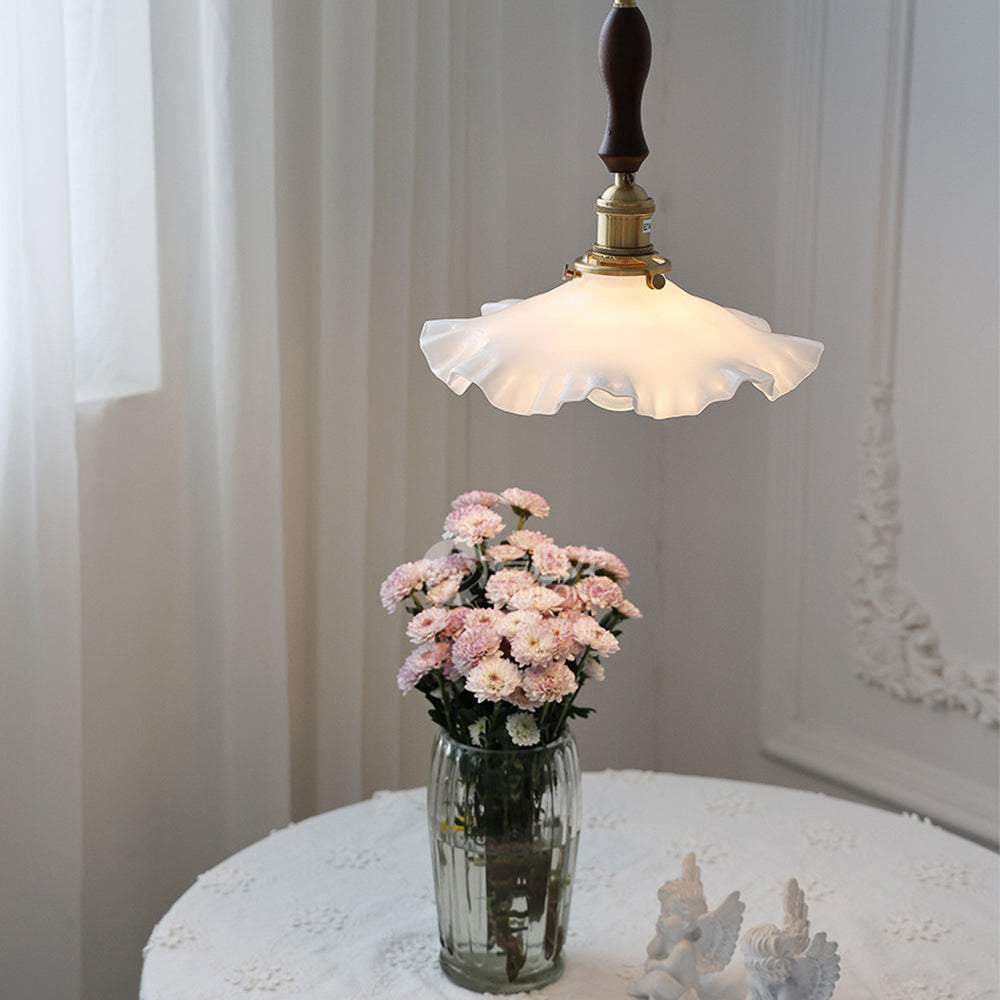 Skandynawska Szklana Lampa Wisząca Vintage