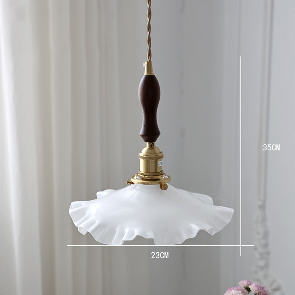 Skandynawska Szklana Lampa Wisząca Vintage