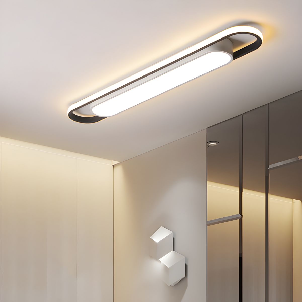Smukła Owalna Lampa Sufitowa LED do Przedpokoju