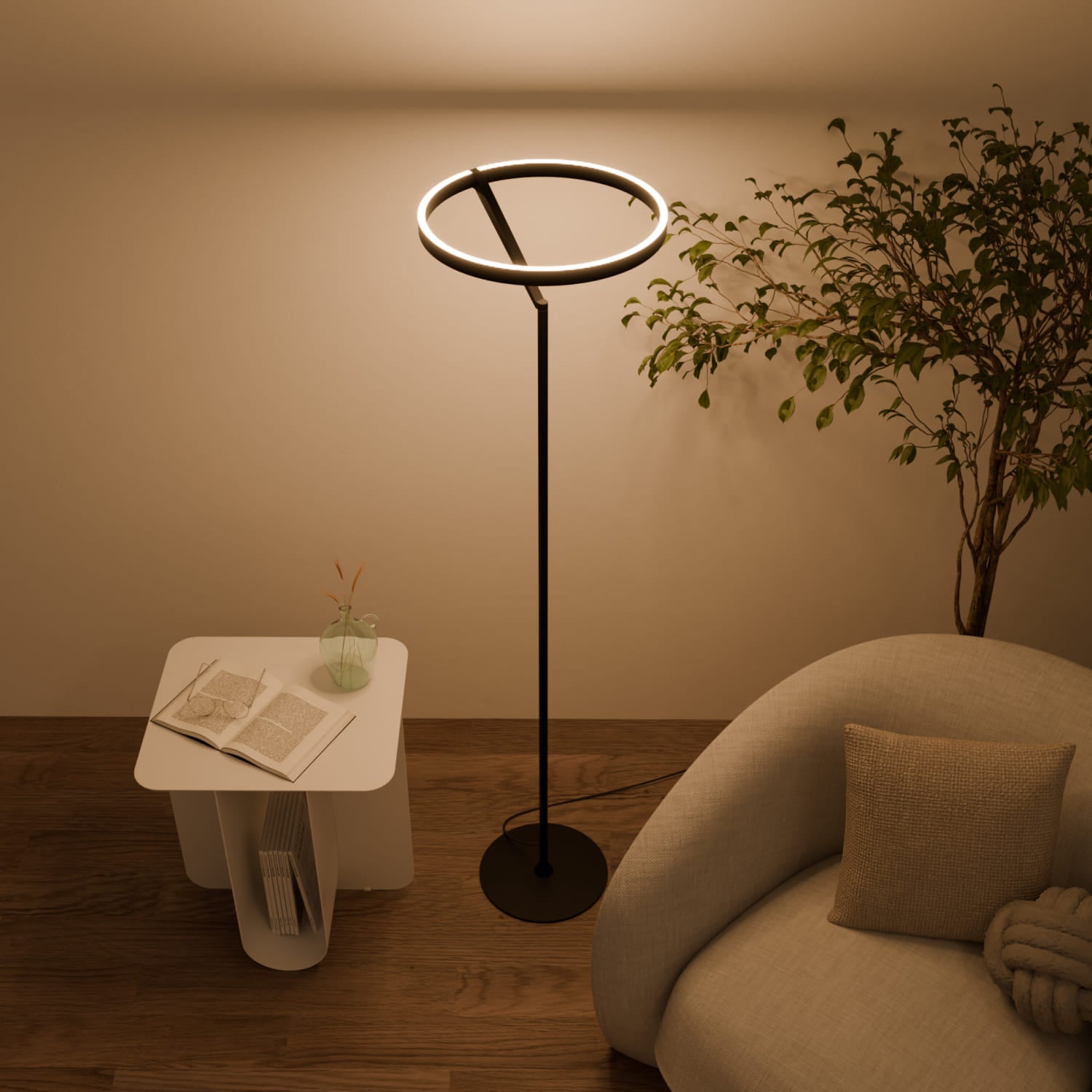 Smukła lampa podłogowa LED z podwójnym kierunkiem światła – nowoczesny design