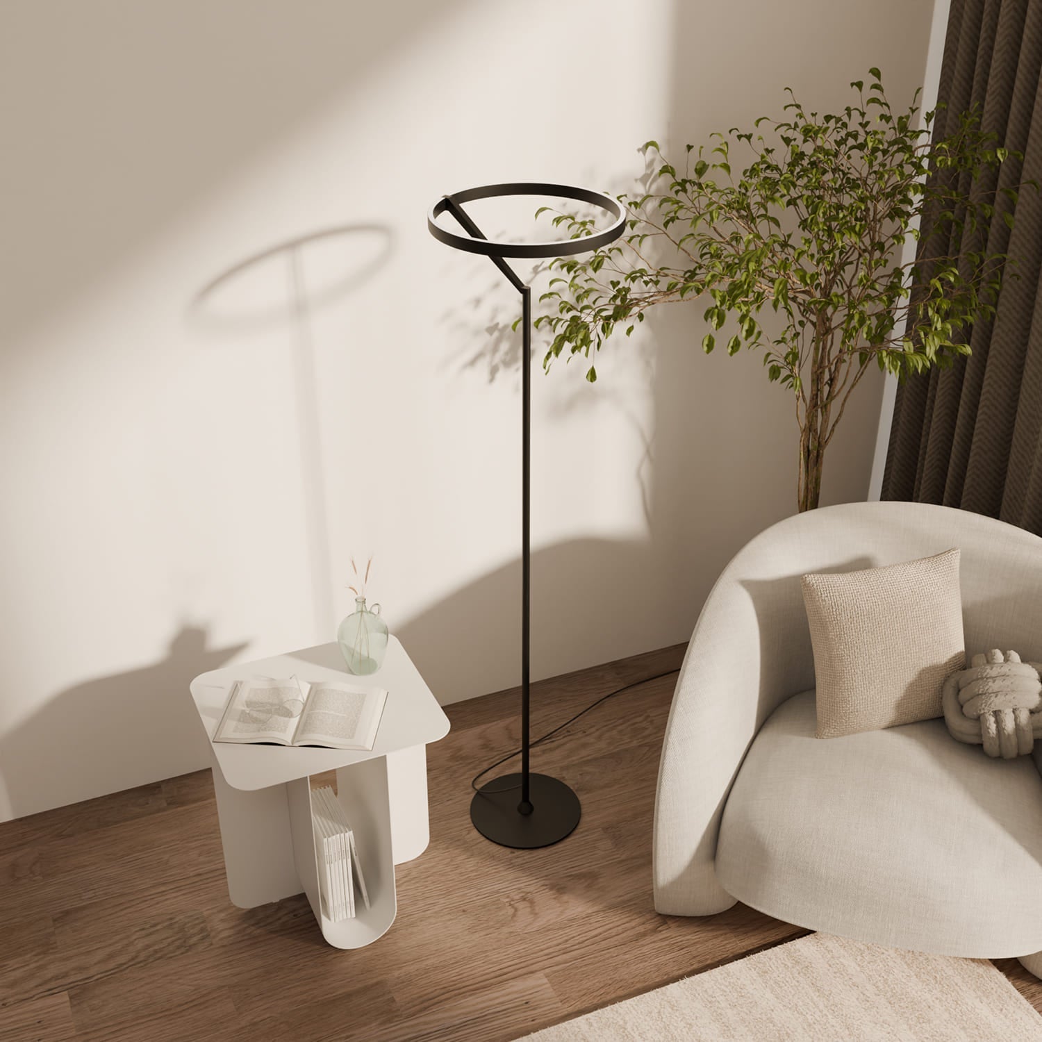 Smukła lampa podłogowa LED z podwójnym kierunkiem światła – nowoczesny design