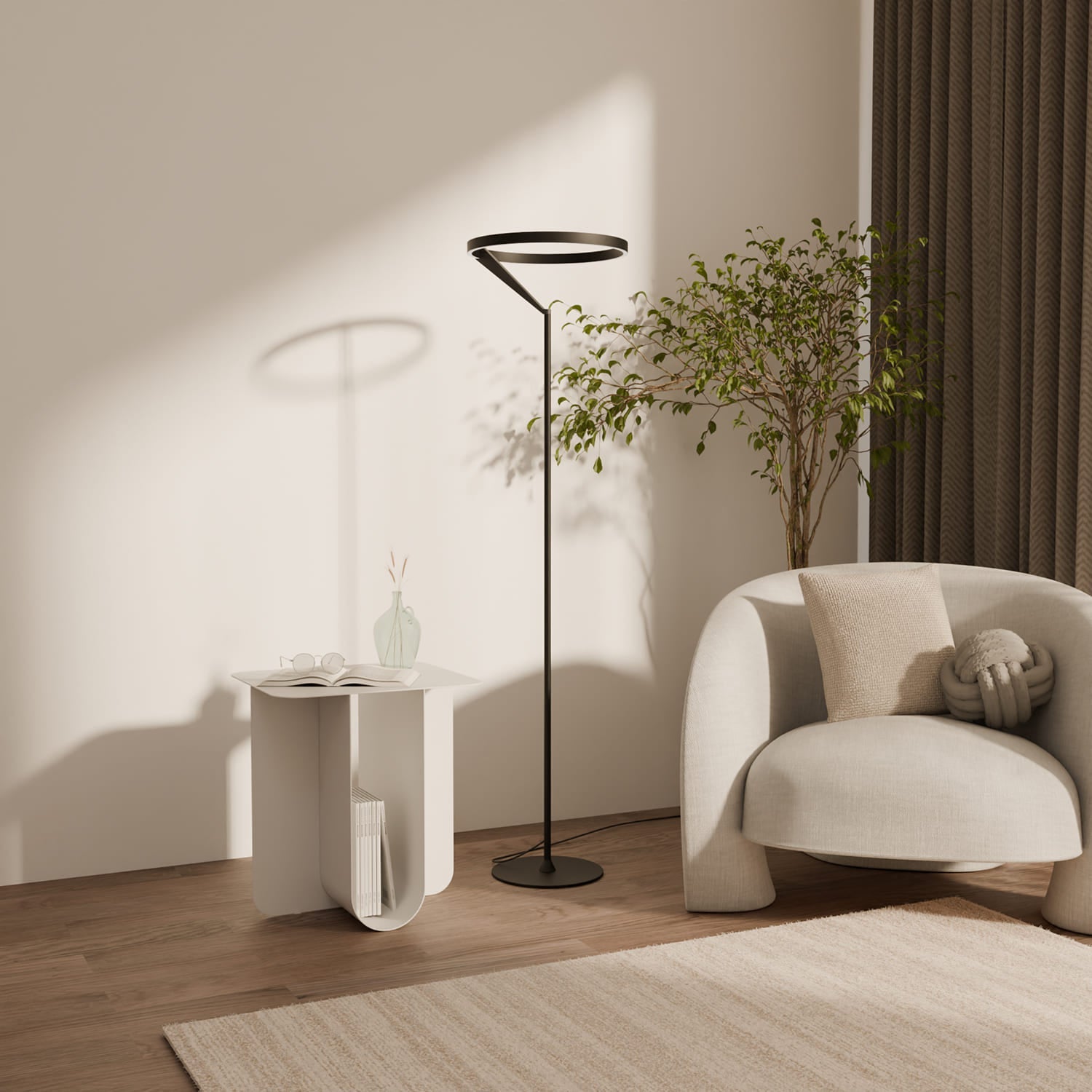 Smukła lampa podłogowa LED z podwójnym kierunkiem światła – nowoczesny design