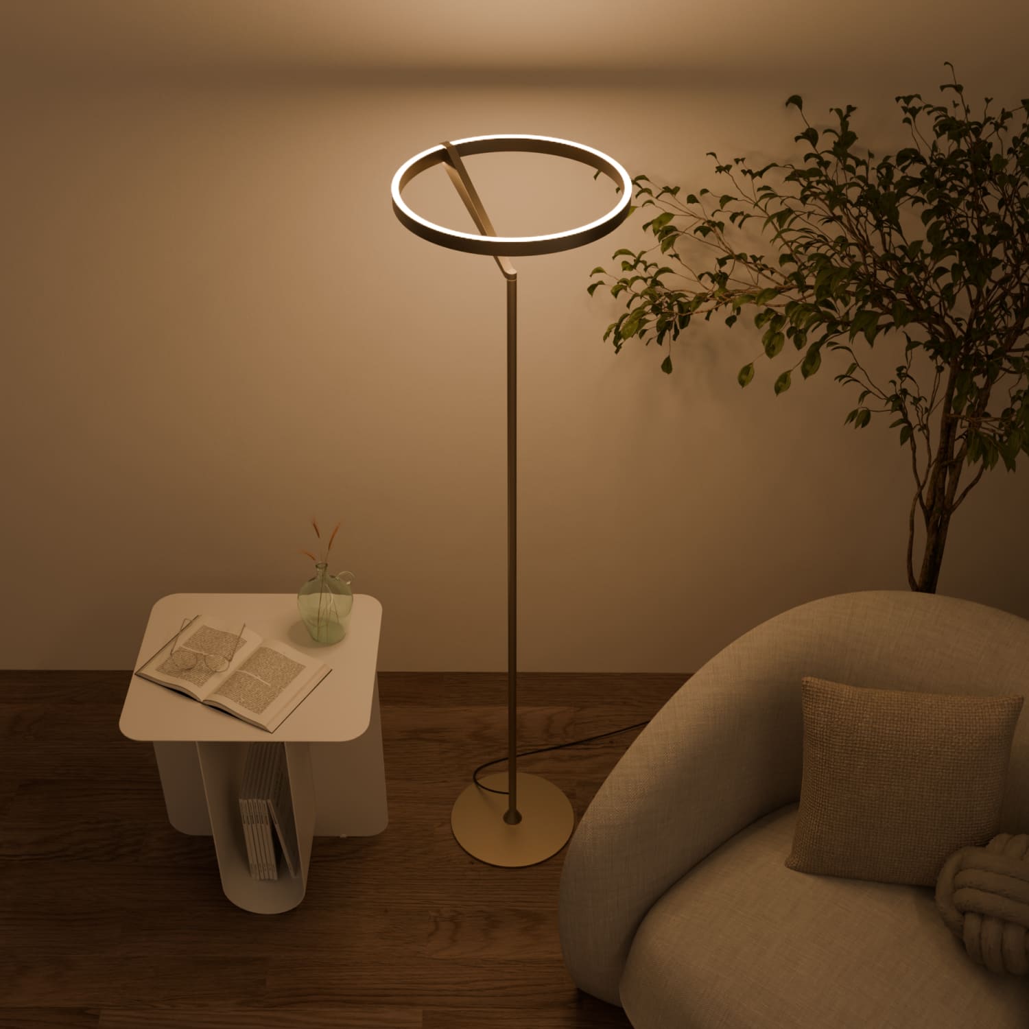 Smukła lampa podłogowa LED z podwójnym kierunkiem światła – nowoczesny design