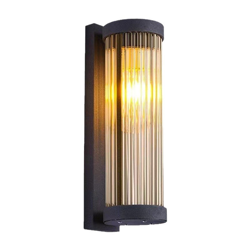 Solarna Zewnętrzna Lampa Ścienna w Stylu Vintage z Cylindrycznym Kloszem