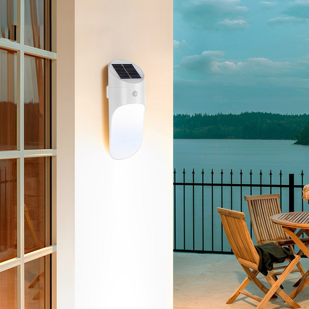 Solarna Zewnętrzna Lampa Ścienna z Czujnikiem Ruchu PIR
