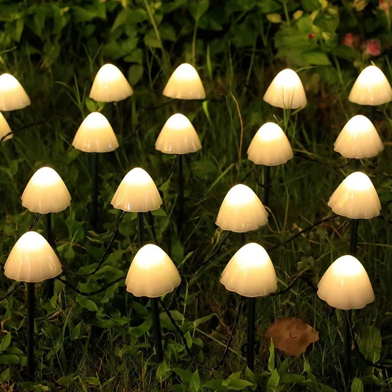 Solarne Lampki Ogrodowe LED w Kształcie Grzybków