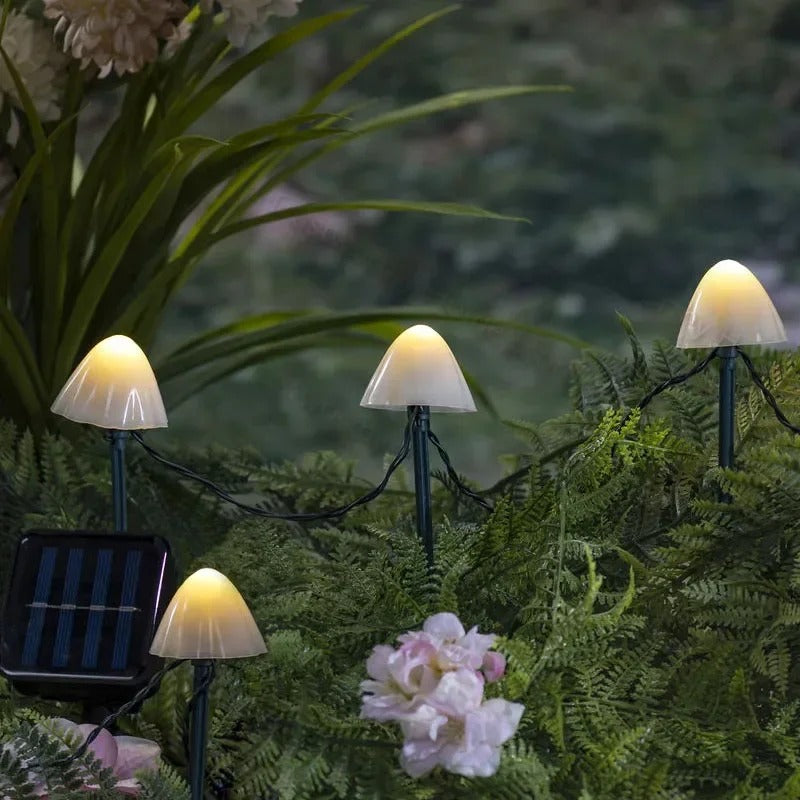 Solarne Lampki Ogrodowe LED w Kształcie Grzybków