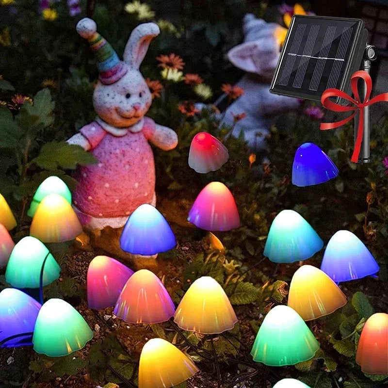 Solarne Lampki Ogrodowe LED w Kształcie Grzybków