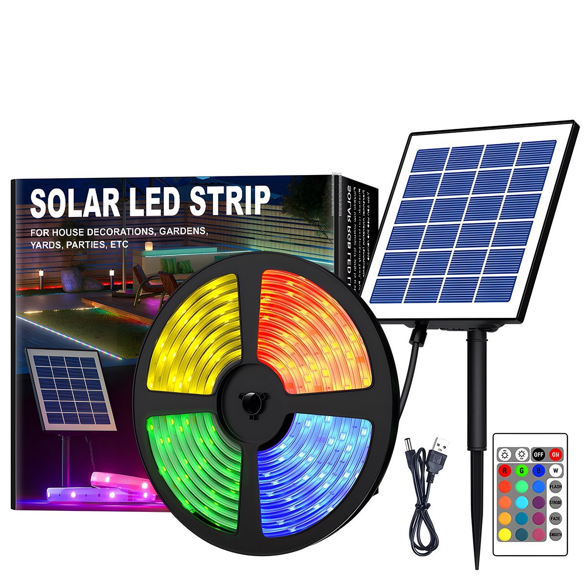 Solarne Taśmy LED RGB do Ogrodu i Przestrzeni Zewnętrznych