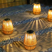 Woven Solar LED Lantern with Dusk Sensor