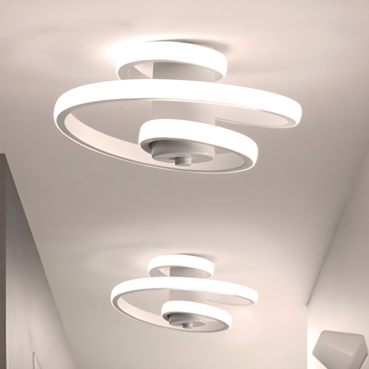 Spiralna Lampa Sufitowa LED Natynkowa do Przedpokoju