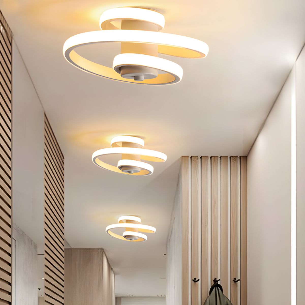 Spiralna Lampa Sufitowa LED Natynkowa do Przedpokoju
