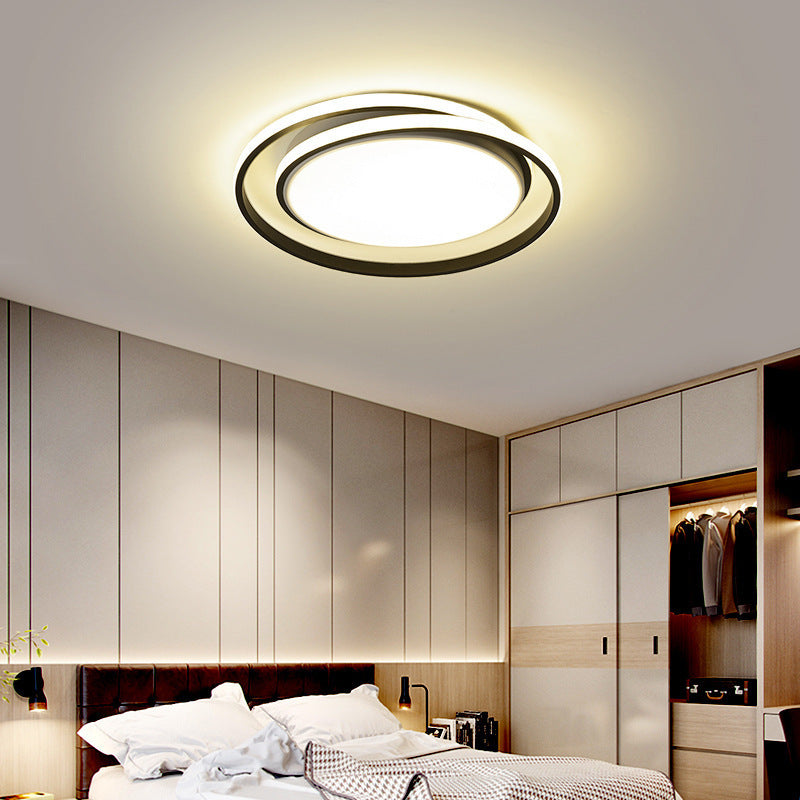 Sufitowa Lampa LED z Podwójnym Pierścieniem do Sypialni | Plafon