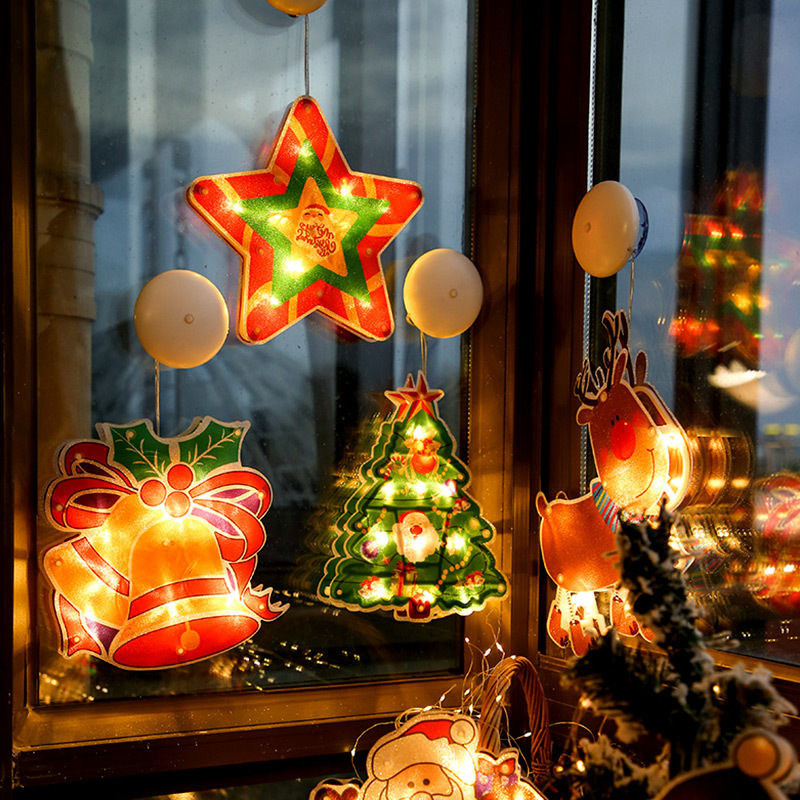 Świąteczne Lampki LED na Okno z Przyssawką – 8 Wzorów