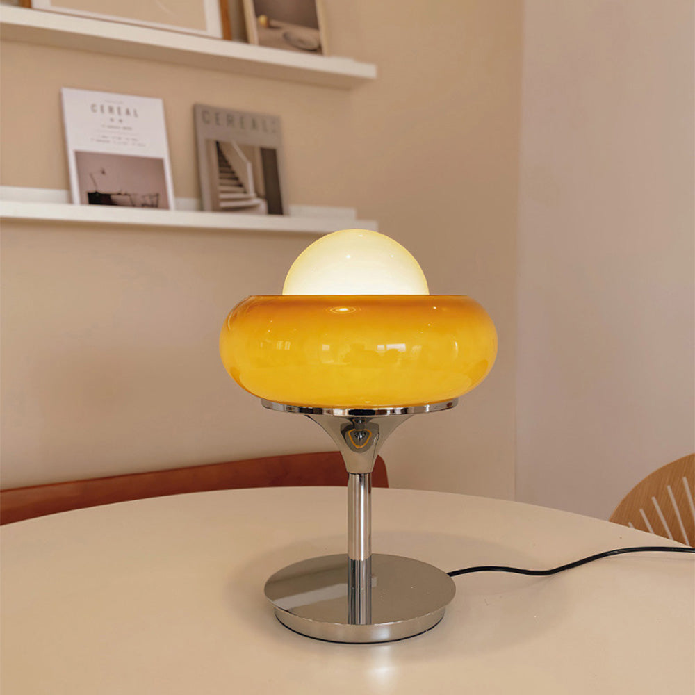 Szklana Lampa Stołowa Bauhaus w Stylu Vintage
