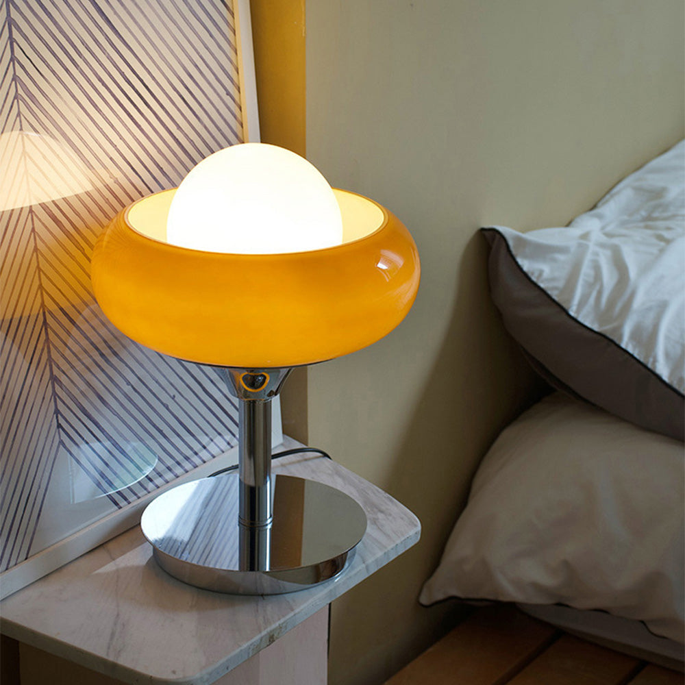 Szklana Lampa Stołowa Bauhaus w Stylu Vintage