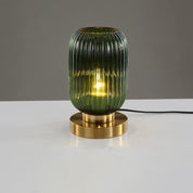 Szklana Lampa Stołowa z Ryflowanym Kloszem