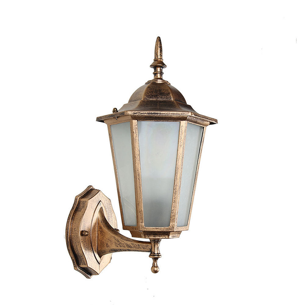 Szklana Zewnętrzna Lampa Ścienna do Ogrodu | Styl Retro