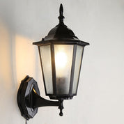 Szklana Zewnętrzna Lampa Ścienna do Ogrodu | Styl Retro
