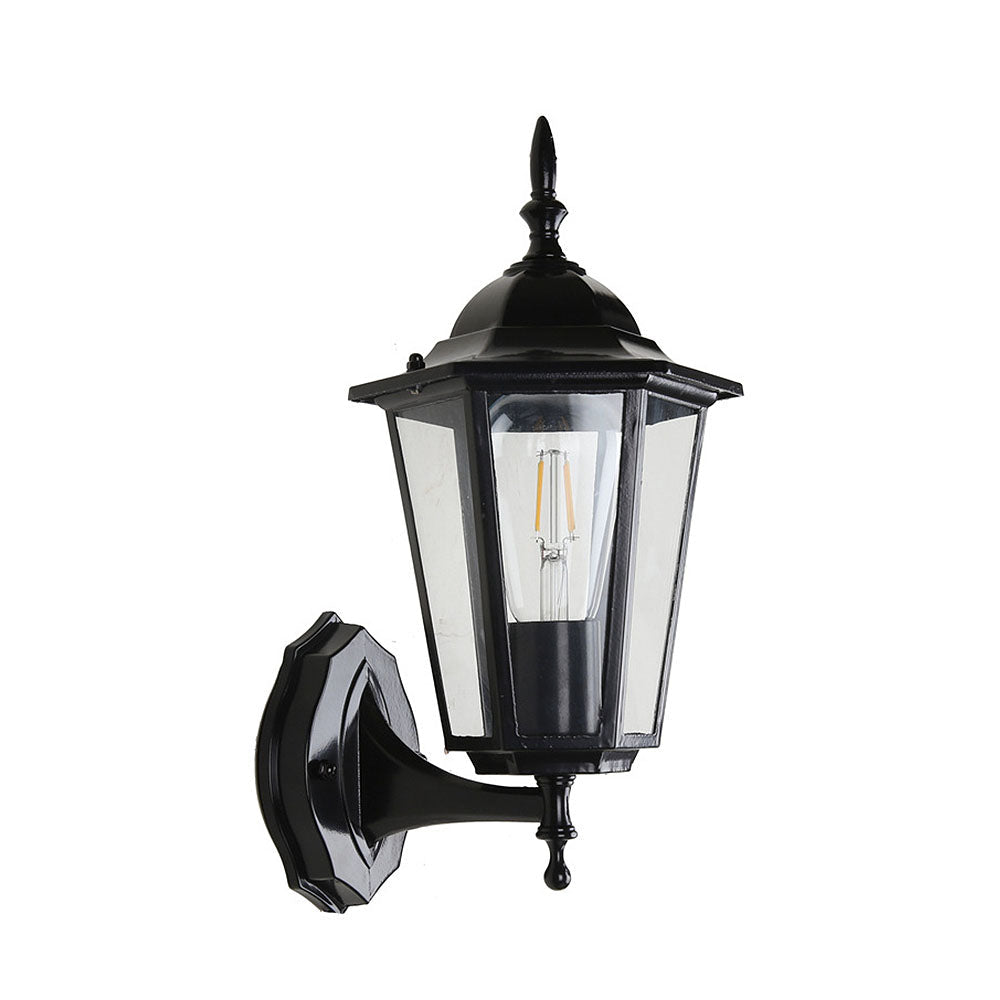 Szklana Zewnętrzna Lampa Ścienna do Ogrodu | Styl Retro