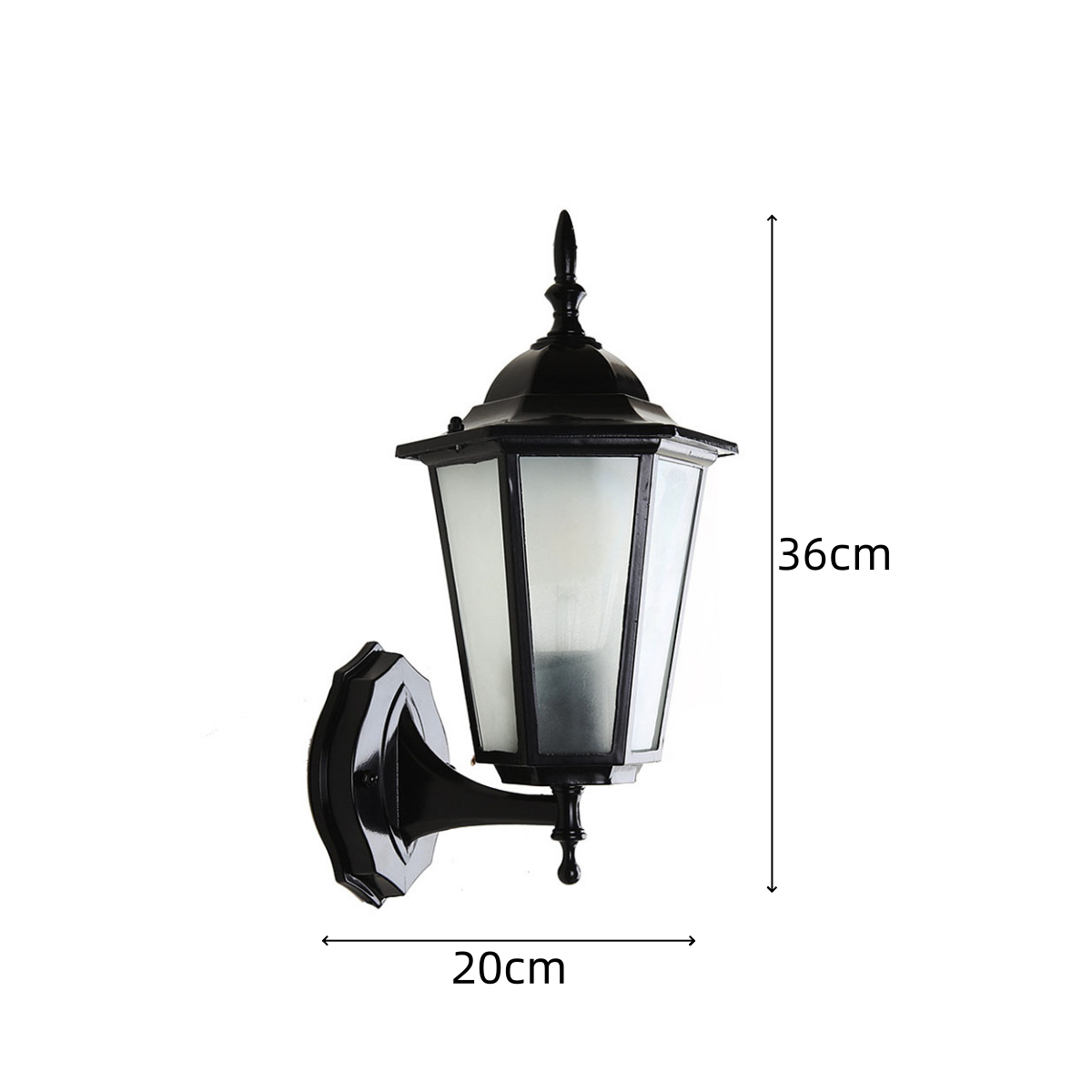 Szklana Zewnętrzna Lampa Ścienna do Ogrodu | Styl Retro